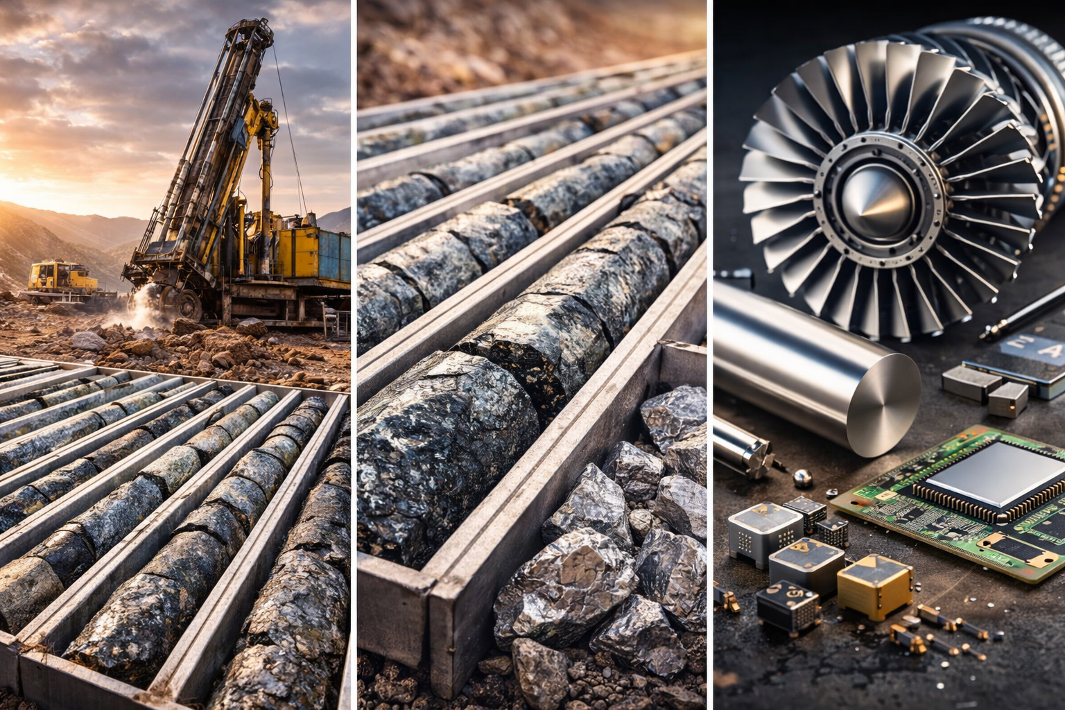 Mining exploration equipment and diamond drilling for strategic rare metals sourcing